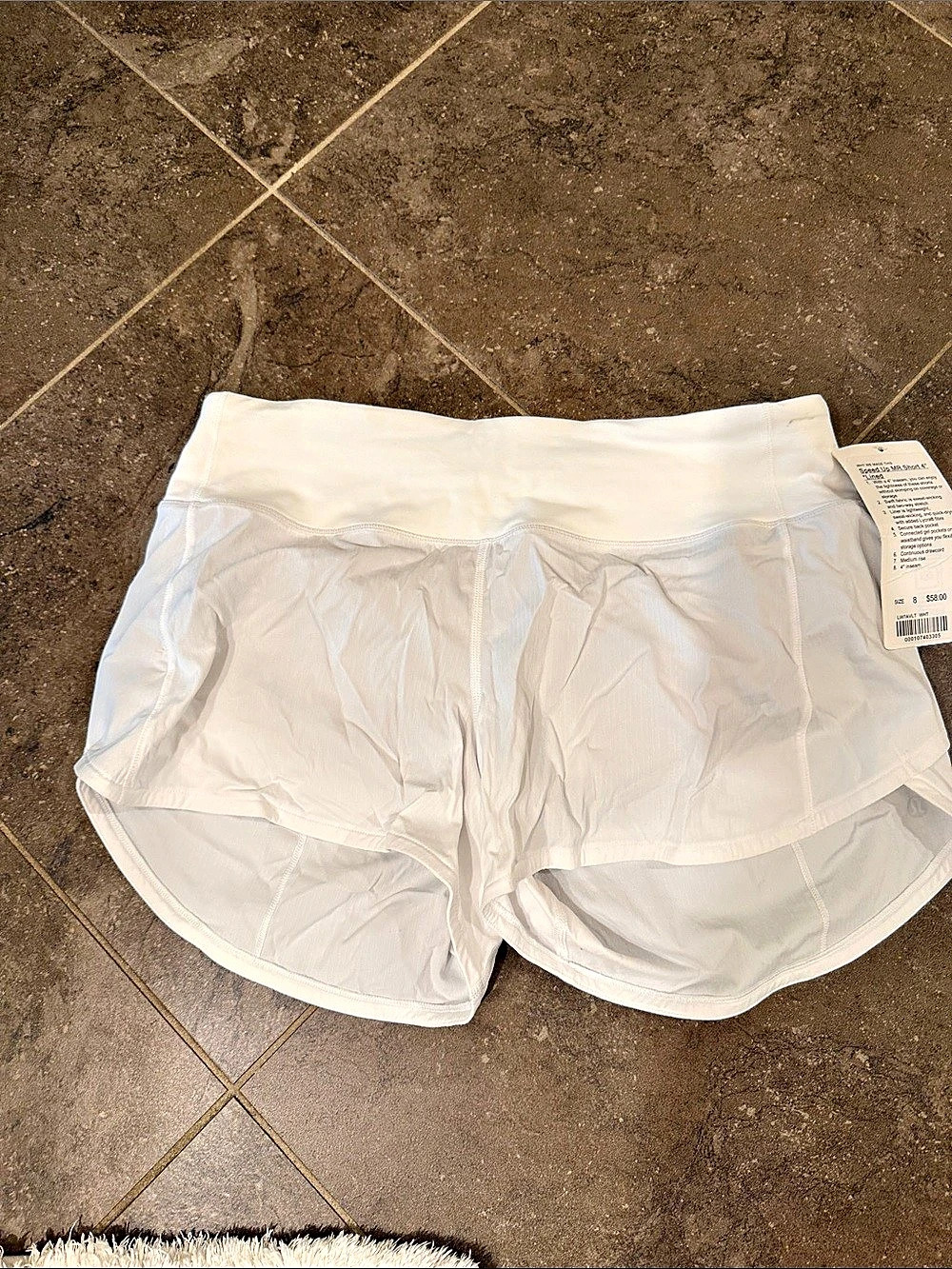 lululemon Speed Up MR Short 4" Athletic Shorts in White Size 8